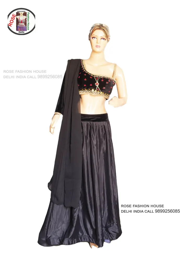 Black Color hand work Dance Dress Lehenga Choli dress | Rose Fashion House Delhi India